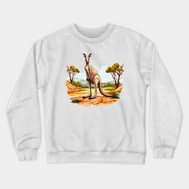 Cute Kangaroo Crewneck Sweatshirt by zooleisurelife